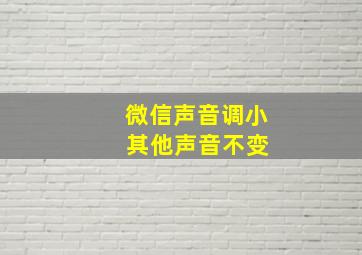 微信声音调小 其他声音不变